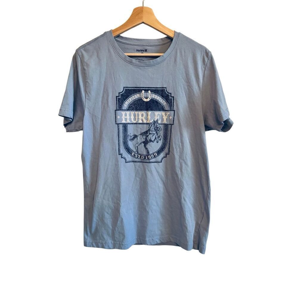 Hurley Men’s Graphic T-Shirt Medium Blue Logo Short Sleeve Casual Surf Skate